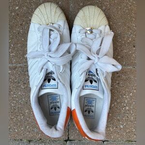 Vintage Adidas “I ❤️ NY” White and Orange Casual Shoes